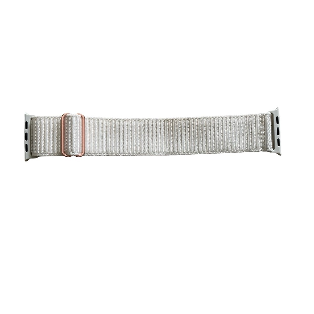 Off-White and Gold Accent Apple Adjustable Watch Band